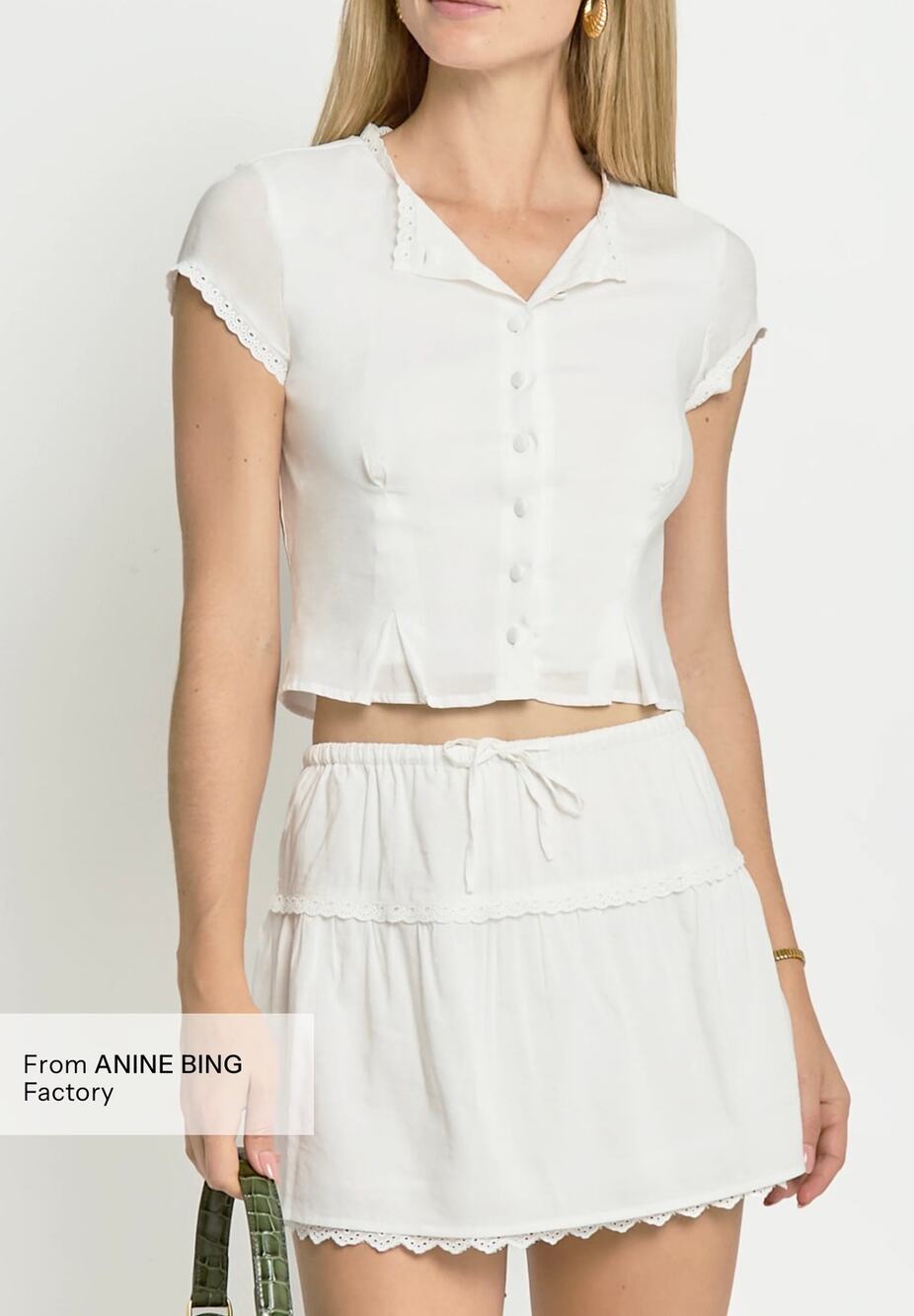 New few Moda Kourt Stevie white skirt top set $197 sz 4